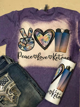 Load image into Gallery viewer, Love Peace Ketones bleached T-shirt
