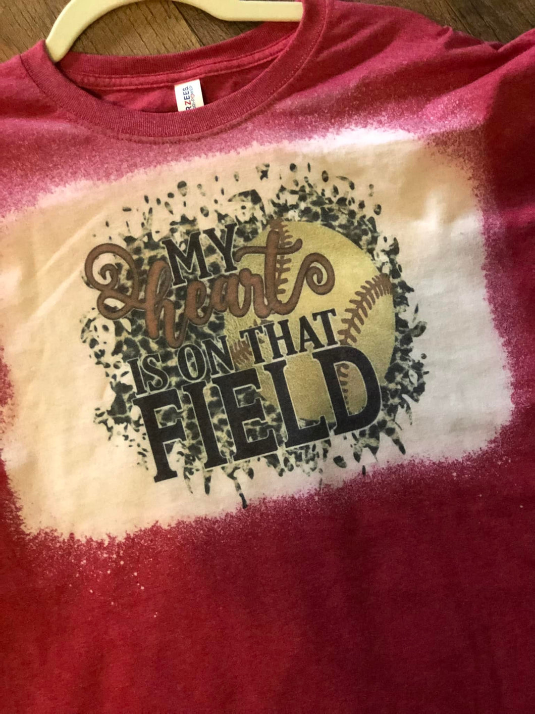 My Heart is on that field Softball  T-shirt
