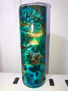Jewels and Sunflowers Finished Designer Tumbler   Ready to ship!  20 ounce tumbler
