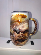 Load image into Gallery viewer, &quot;Coffee&#39;s On&quot; Finished Designer Stainless Steel Coffee Mug   Ready to ship!
