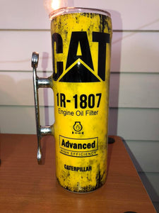 CAT engine oil handled Finished Designer Tumbler   Ready to ship!  30 ounce tumbler