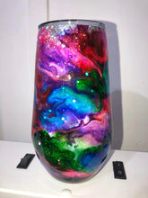Load image into Gallery viewer, Glitter Beauty Finished Designer Stainless Steel 17 oz wine tumbler  Ready to ship!
