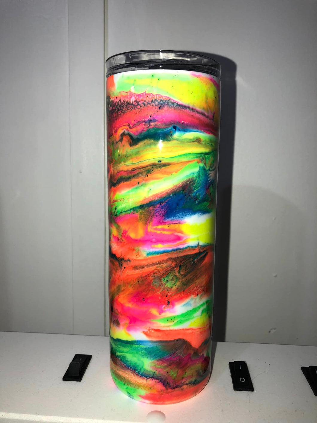 Neon  lights Finished Designer Tumbler   Ready to ship!  20 ounce tumbler