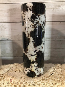 Glitter cow print tumbler  Pick your size 11-40 ounce
