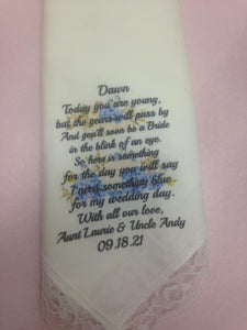 Personalized Handkerchief for Wedding or Anytime