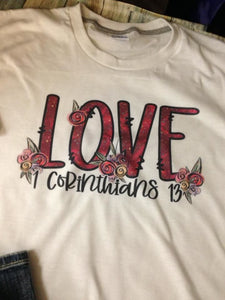 LOVE 1 Corinthian 13 t-shirt.