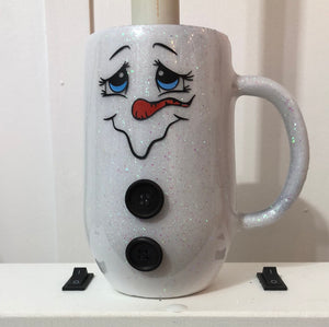 12 oz wine glass, 16 oz coffee mug, 20 oz straight oz 3D snowman tumbler Finished Designer Ready to ship!