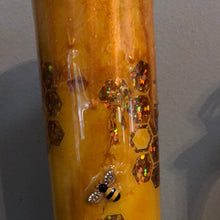 Load image into Gallery viewer, 30 oz Glittery bee hive with bees Finished Designer Can Tumbler 30 ounce  Ready to ship!

