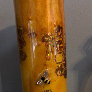 30 oz Glittery bee hive with bees Finished Designer Can Tumbler 30 ounce  Ready to ship!