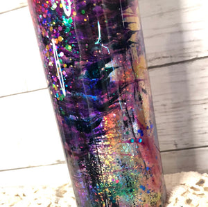 A141 FDD TWISTED STINGER glitter 20 ounce straight tumbler with handle
