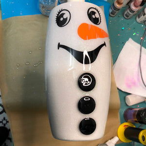 25 oz 3D snowman tumbler Finished Designer Can Tumbler   Ready to ship!