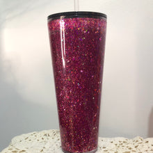 Load image into Gallery viewer, Pretty in Pink Sparkle Snow Globe Tumbler Ready to ship!
