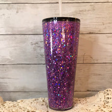 Load image into Gallery viewer, Lavender color shift Sparkle Snow Globe Tumbler Ready to ship!
