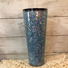 Load image into Gallery viewer, Blue glow  color shift Sparkle Snow Globe Tumbler Ready to ship!
