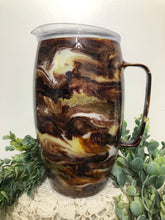 Load image into Gallery viewer, Browns. Coffee and cream design 64 ounce pitcher tumbler with lid

