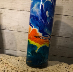 (A102) beachy sunset 30 ounce Finished Designer Tumbler   Ready to ship!