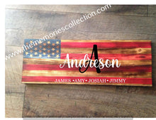 Load image into Gallery viewer, Flag Distressed signs Personalized or Plain stained and personalized
